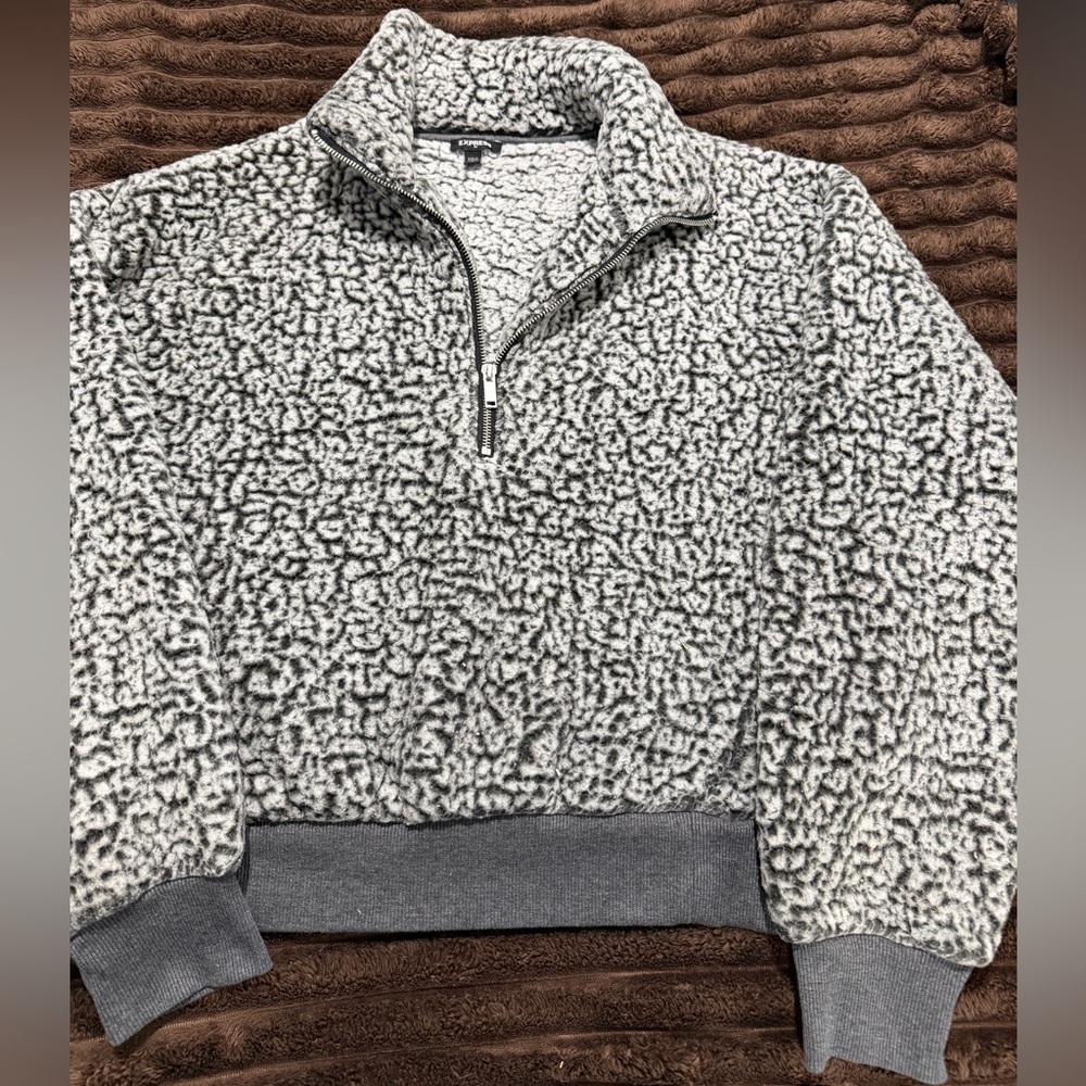 Express Black and Gray Sherpa Fleece